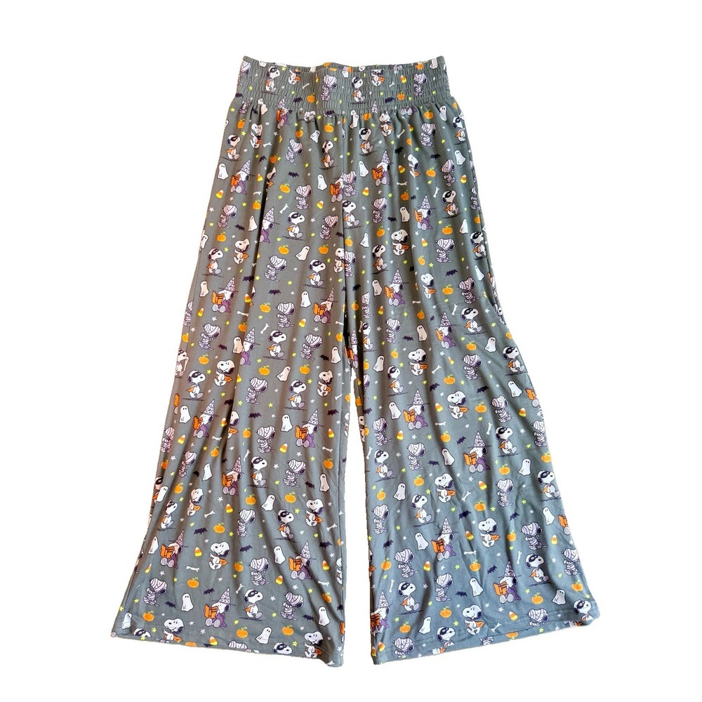 Munki Munki Peanuts womens Halloween Snoopy Pumpkin Spooky Pajama Pants Sz Large